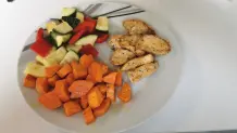 Hähnchenbrustfilet mit Paprika, Zucchini und Süßkartoffel