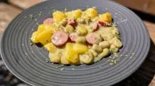 Dicke Bohnen mit Kartoffeln untereinander