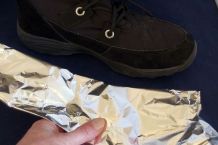 Warme Füße mit Alufolie in den Schuhen