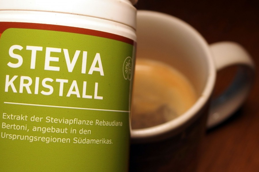 Eine Möglichkeit zum Süßen sind kohlehydrat- und kalorienarme Stevia-Produkte, die man in Reformhäusern und Drogerien bekommen kann. Stevia ist 300 mal so süß wie Zucker, man kommt hier mit sehr wenig aus.