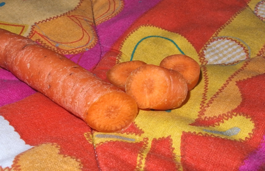 Jetzt habe ich etwas heraus gefunden und damit bisher alle Karottenflecken rausbekommen.