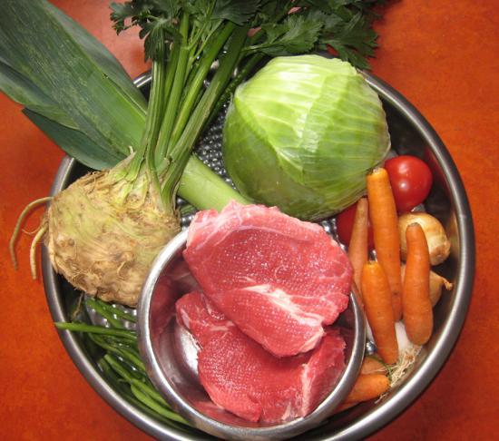 Zutaten für Gemüse-Rindfleischtopf