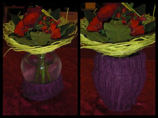 Stulpen umfunktionieren - Bauchige Vase verschönern