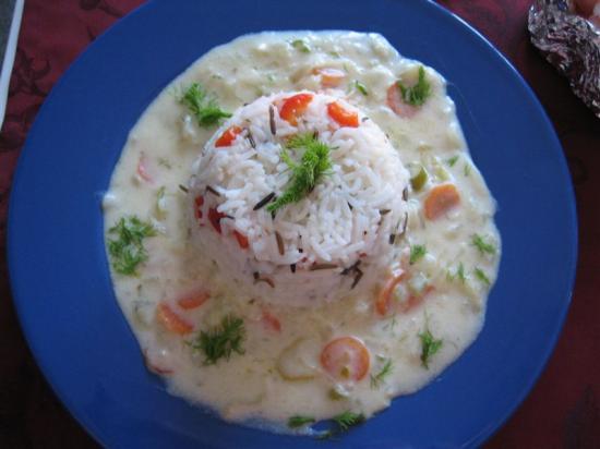 Bunter Reis mit Lachssauce 1