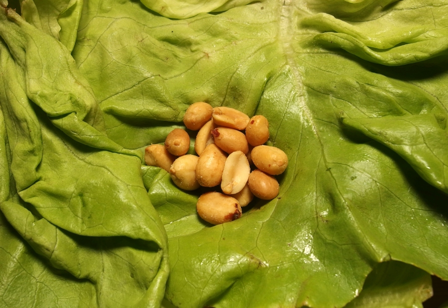 Grüner Salat mit Erdnüssen: Was man für eine große Portion benötigt - ist der Salat nur als Beilage gedacht, reicht's für 2.