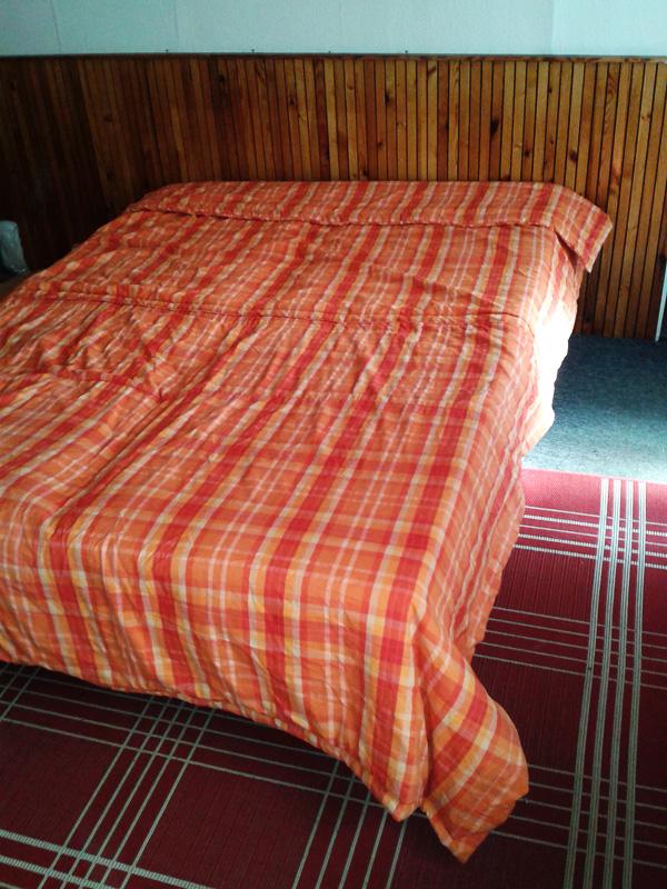 Decke aus alten Bettbezügen