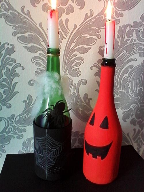 Halloween Deko Flaschen DIY