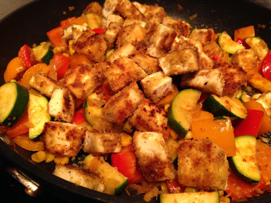 Vegetarische Gemüsepfanne mit Tofu 8