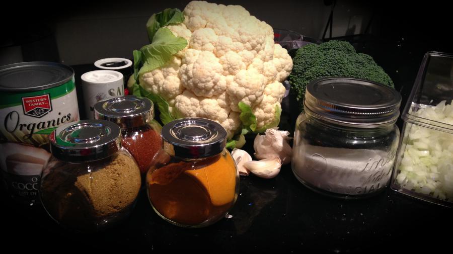 Blumenkohl und Brokkoli in Kokos-Curry-Soße 2
