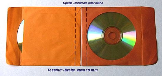Disks mit Tesafilmstreifen verbinden