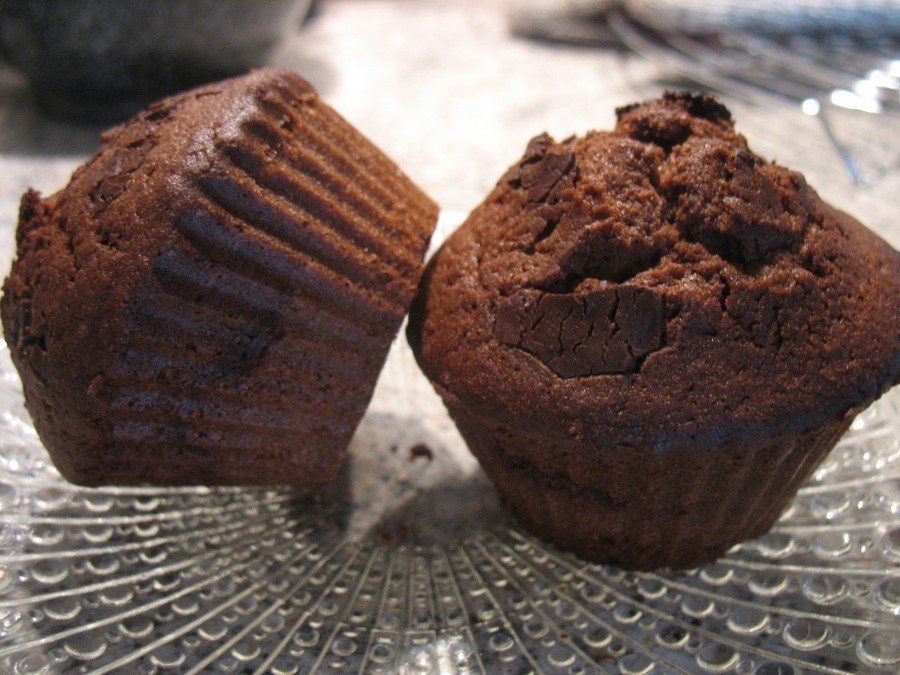 Schoko-Muffins mit Nugat-Füllung
