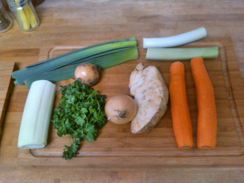 Gemüse für die Bohnensuppe