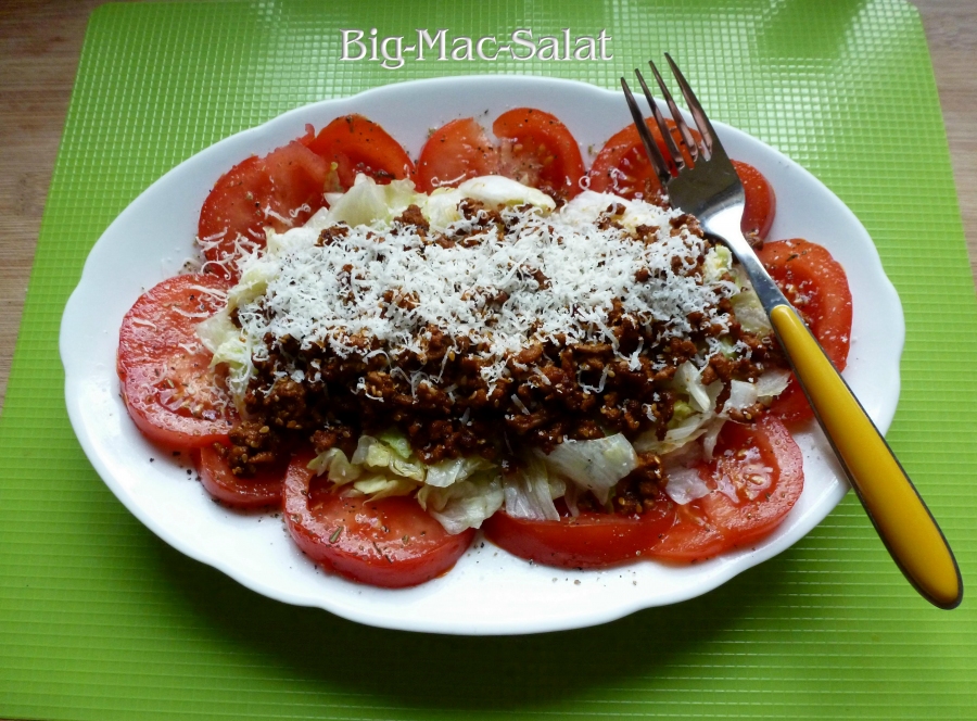 Low Carb Rezept: Big Mac Salat - Geht recht schnell und ist lecker.