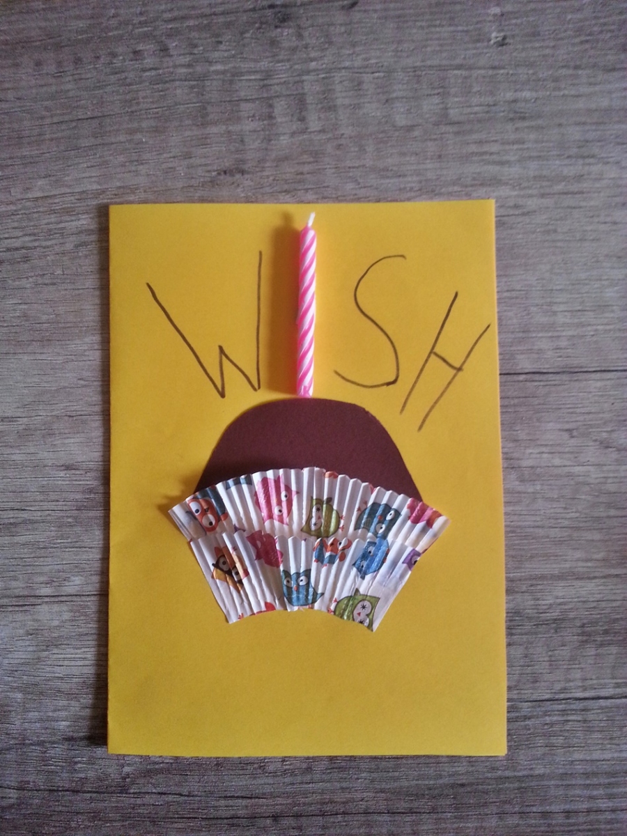 Selbst gemachte Geburtstagskarte mit Muffin-Cupcake-Motiv - mal was anderes und schnell gemacht.