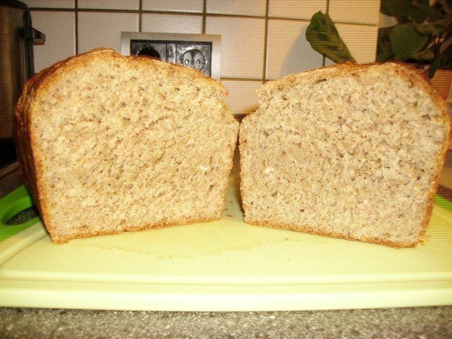 Das fertig gebackene Brot von innen. Ich bin von dem Brot richtig begeistert.