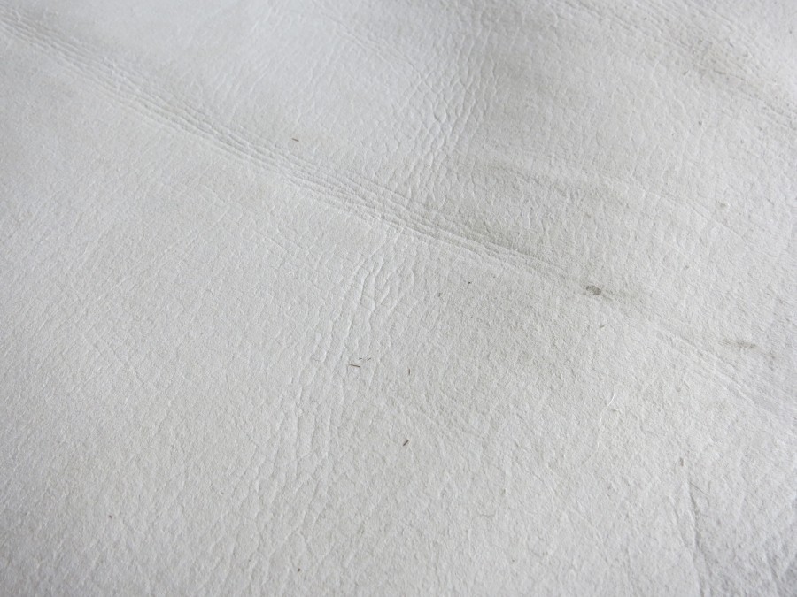 Extrem verschmutzte weiße Kunstlederpolster mit White Care Waschmittel wieder sauber bekommen.