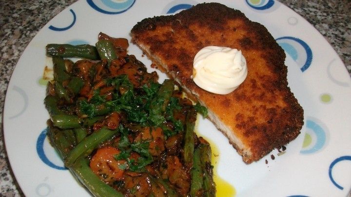 Paniertes Schnitzel Mit Karotten Bohnen Rezept Frag Mutti