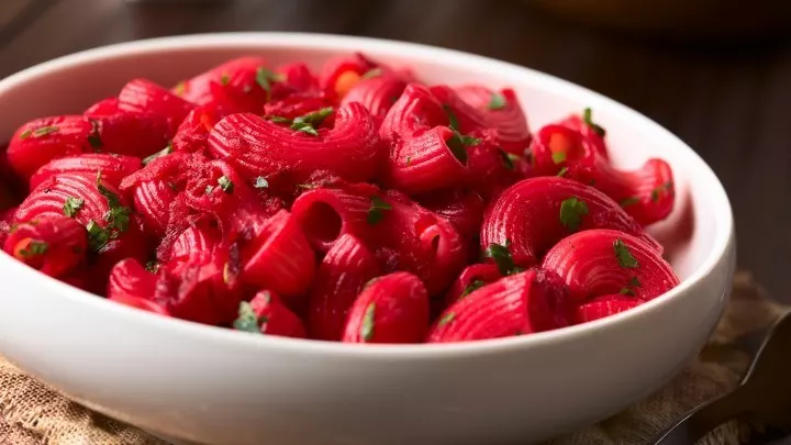 Rote Bete Saft hat eine stark färbende Wirkung. Ideal zum Nudeln einfärben oder zum natürlichen Färben von Ostereiern.