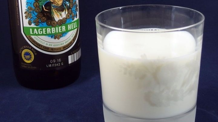 Ein Glas Milch vor dem zu Bett gehen trinken hilft gegen Kater am nächsten Morgen.