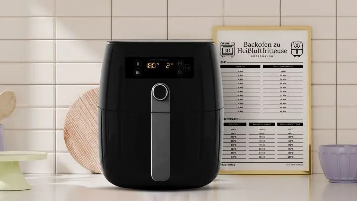 Möchtest du dein Lieblingsgericht im Airfryer, statt im Backofen zubereiten? Lass dir hier die richtige Garzeit und Temperatur ausrechnen!