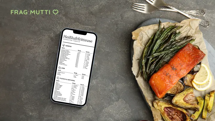Lade dir die Garzeiten-Tabelle einfach als PDF herunter, direkt auf dein Handy! So weißt du immer Bescheid, wie du ein leckeres Heißluftfritteusen-Gericht zaubern kannst.
