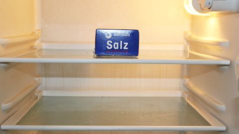 Mithilfe von Salz lässt sich Schimmelbildung in einem leeren Kühlschrank vermeiden.