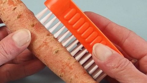 Karotten oder Kartoffeln kann man bürsten, statt sie zu schälen, dadurch erhält man wichtige Vitamine.