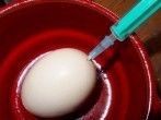 <strong>Eier</strong> ausblasen mit einer Spritze