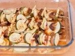 Halloumi-Käse - Spieße mit Champignons und Zucchini