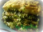Pfannkuchenlasagne mit Spinat und Käse