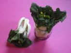 Hübsche Tischdeko für ein Chinagericht - Bok Choy-Kohl in einem Glas