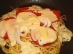 Gebratene Spaghetti Pfanne
