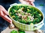 Kartoffel-Spinat-Champignongratin
