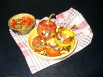 <strong>Paprika</strong> gef&uuml;llt mit Bulgur, Koriander, Hack und Fetak&auml;se