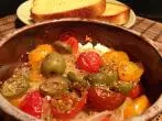 Schafskäse-Tomaten-Paprika-Topf - vegetarische Vorspeise