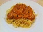 Spaghetti mit Garnelen in gemischter Soße