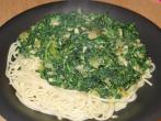 Nudeln mit <strong>Blattspinat</strong>