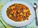 Linsensuppe mit Schinkenfleischwurst