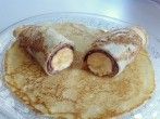 Leckeres Dessert: Banane im Pfannkuchen