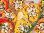 Vegetarisch gefüllte Paprika-Hälften