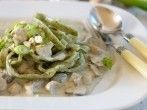 Bandnudeln mit Pilz-Brunch-So&szlig;e