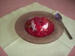 Pannacotta mit Mus aus frischen Himbeeren