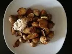 Bratkartoffeln mit Huhn, Zucchini, Orange und Meerrettich