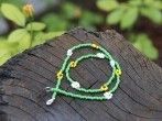 Beaded necklace - Blümchenkette mit bunten Perlen