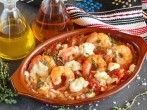 Garnelen mit Tomatenso&szlig;e und Feta-K&auml;se