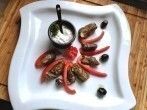 Dalmadakia (gef&uuml;llte Weinbl&auml;tter) mit Joghurt Dip