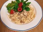 Resteverwertung: <strong>Spaghetti</strong> mit Champignon-Rahmso&szlig;e