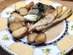 Spargel mit Lachs, Kartoffeln und Zitronenso&szlig;e