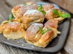 Milchbrötchen-Auflauf mit Pudding & Apfel