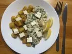 Spinat-Frischkäse-Soße mit Gnocchi